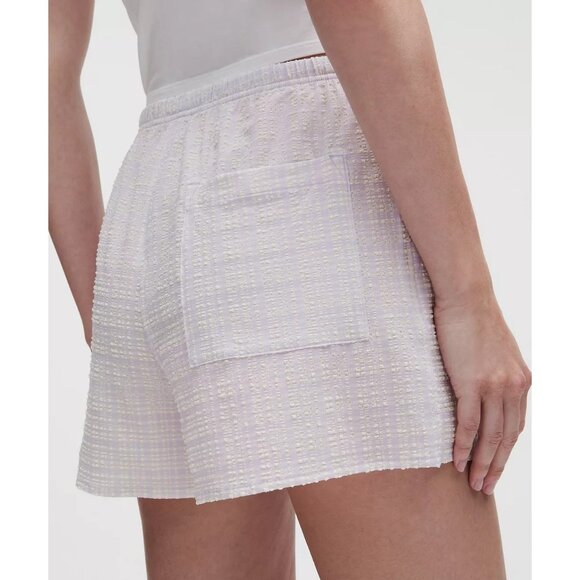 NWT Lululemon Seersucker Check Strappy Lavender Tank & 3" Pull-On Short Set M/L - Picture 9 of 16